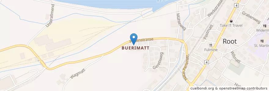 Mapa de ubicacion de Buerimatt en Schweiz/Suisse/Svizzera/Svizra, Luzern, Root.