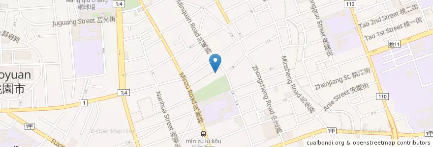 Mapa de ubicacion de 文昌廟 en Tayvan, 桃園市, 桃園區.