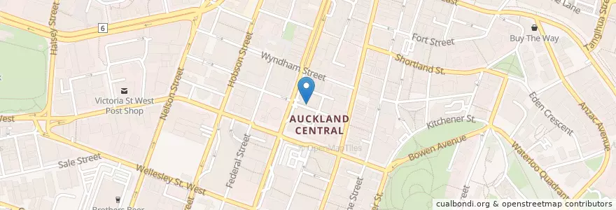 Mapa de ubicacion de Tournament City Centre Car Park en New Zealand, Auckland, Waitematā.