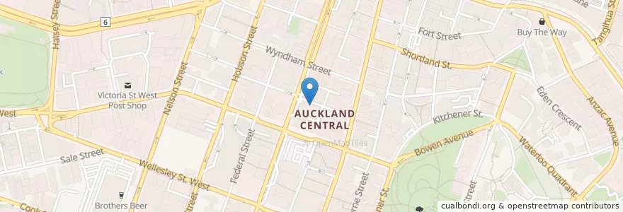 Mapa de ubicacion de Wilson Parking - Durham Lane en New Zealand, Auckland, Waitematā.