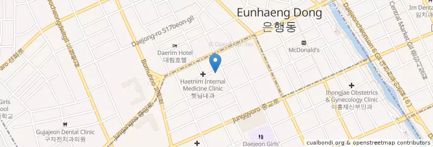 Mapa de ubicacion de Takorea en 대한민국, 대전, 중구, 대흥동.