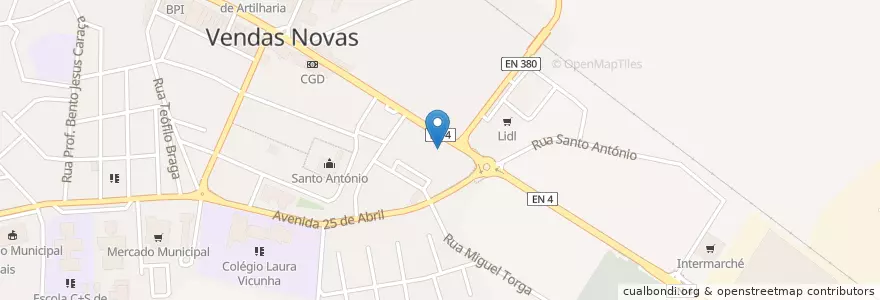 Mapa de ubicacion de BPN en Португалия, Алентежу, Алентежу-Сентрал, Évora, Vendas Novas, Vendas Novas.