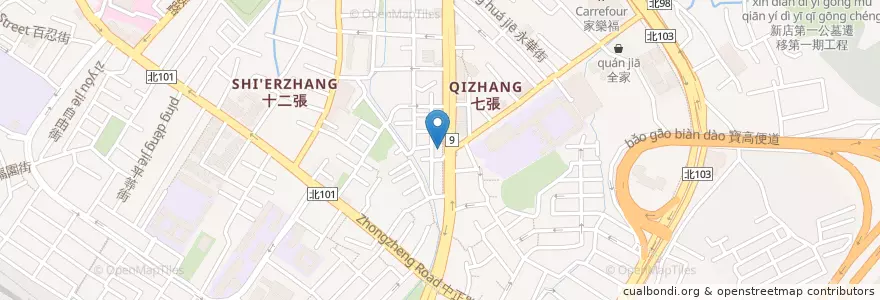 Mapa de ubicacion de 肯德基 en Taïwan, Nouveau Taipei, Xindian.