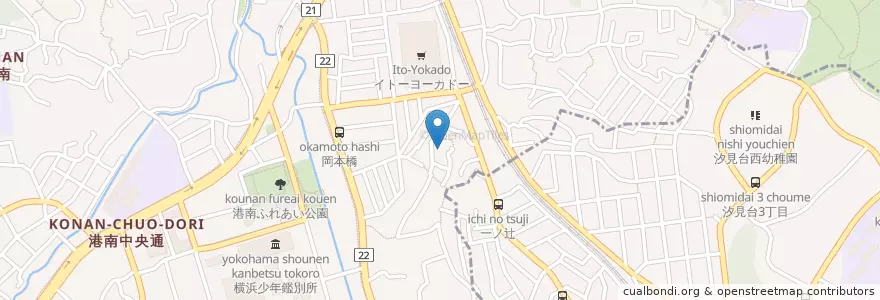 Mapa de ubicacion de 鹿嶋太神宮 en 日本, 神奈川県, 横浜市, 港南区.
