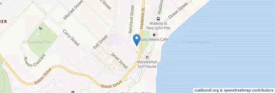 Mapa de ubicacion de Beaches Hotel en Australië, Nieuw-Zuid-Wales, Newcastle-Maitland.