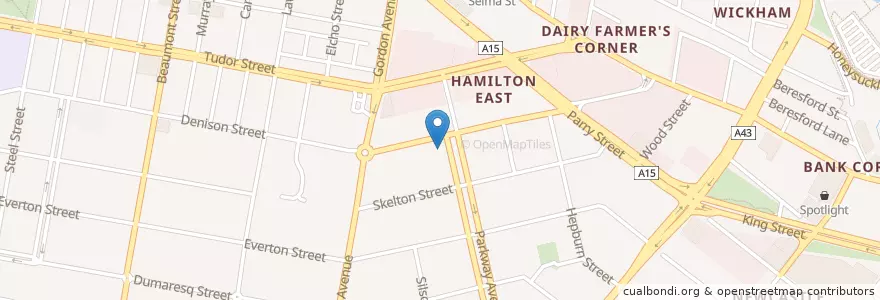 Mapa de ubicacion de Hamilton Ambulance Station en Avustralya, New South Wales, Newcastle City Council, Newcastle-Maitland.