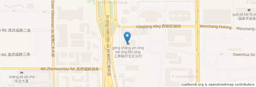 Mapa de ubicacion de 工商银行北京分行 en China, Beijing, Hebei, 西城区.