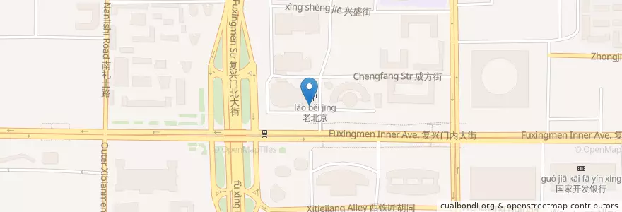 Mapa de ubicacion de 中国农业银行 en 中国, 北京市, 河北省, 西城区.