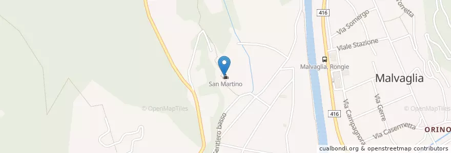Mapa de ubicacion de San Martino en Schweiz/Suisse/Svizzera/Svizra, Ticino, Distretto Di Blenio, Circolo Di Malvaglia, Serravalle.