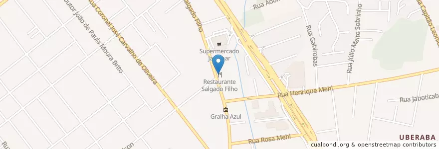 Mapa de ubicacion de Restaurante Salgado Filho en 브라질, 남부지방, 파라나, Região Geográfica Intermediária De Curitiba, Região Metropolitana De Curitiba, Microrregião De Curitiba, 쿠리치바.