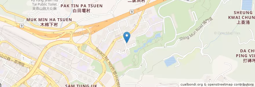 Mapa de ubicacion de 石圍角公共圖書館 Shek Wai Kok Public Library en China, Cantão, Hong Kong, Novos Territórios, 荃灣區 Tsuen Wan District.