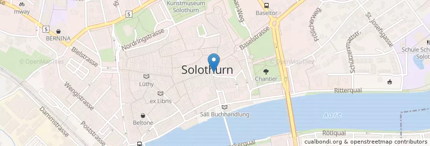 Mapa de ubicacion de Gideon-Brunnen en Schweiz/Suisse/Svizzera/Svizra, Solothurn, Amtei Solothurn-Lebern, Bezirk Solothurn, Solothurn.