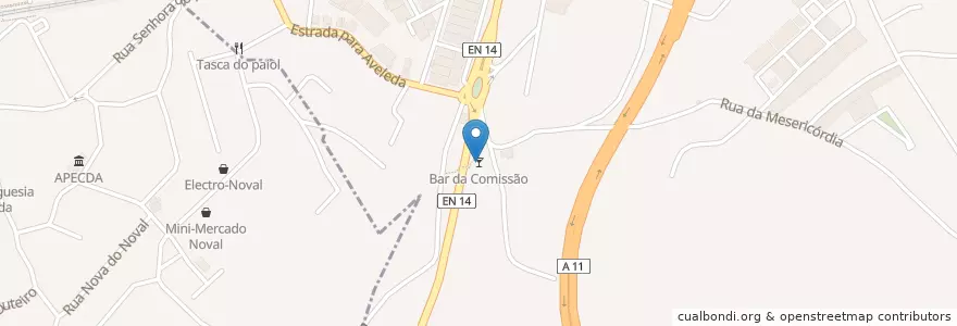 Mapa de ubicacion de Bar da Comissão en 포르투갈, 노르트 지방, Braga, Cávado, Braga.