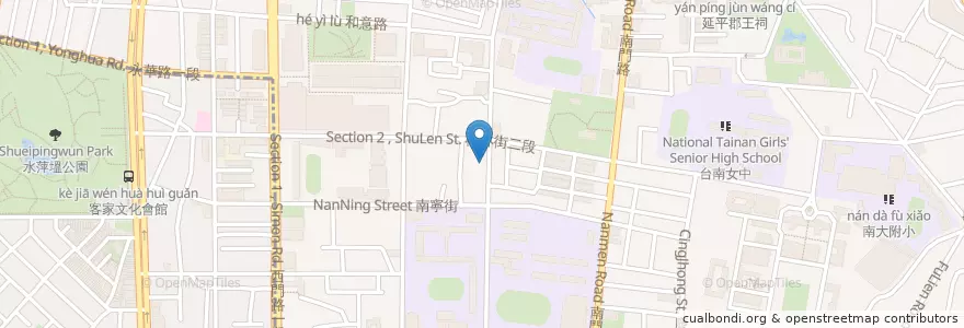 Mapa de ubicacion de 小南蕨 en Taiwan, 臺南市, 中西區.