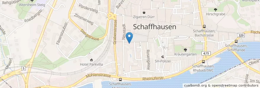 Mapa de ubicacion de zum Frieden en سويسرا, Schaffhausen, Schaffhausen.