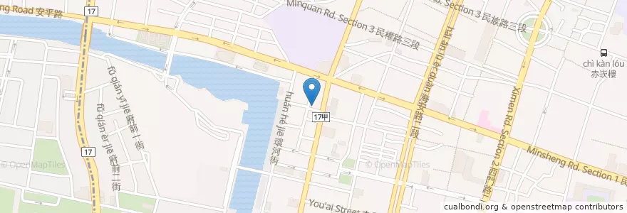 Mapa de ubicacion de 濟福宮 en تايوان, تاينان, 中西區.