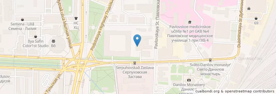 Mapa de ubicacion de ОМ-кафе en Russia, Distretto Federale Centrale, Москва, Южный Административный Округ, Даниловский Район.
