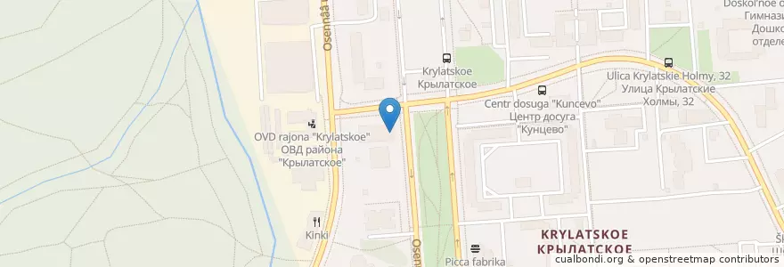 Mapa de ubicacion de Сбербанк en Rusland, Centraal Federaal District, Moskou, Западный Административный Округ, Район Крылатское.