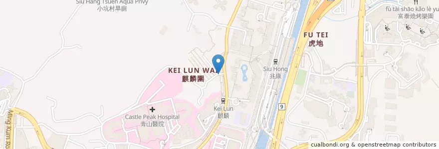 Mapa de ubicacion de 麒麟圍公廁 Kei Lun Wai Public Toilet en Çin, Hong Kong, Guangdong, Yeni Bölgeler, 屯門區 Tuen Mun District.