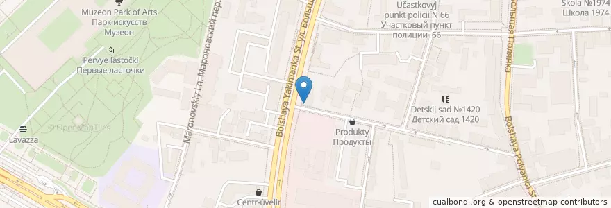 Mapa de ubicacion de Газпромбанк en Russia, Distretto Federale Centrale, Москва, Центральный Административный Округ, Район Якиманка.
