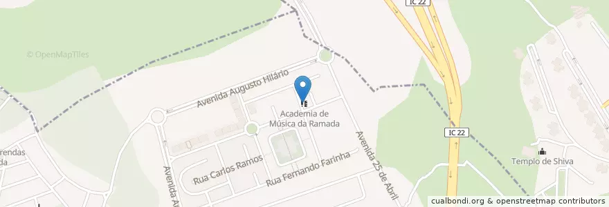 Mapa de ubicacion de Academia de Música da Ramada en Португалия, Área Metropolitana De Lisboa, Лиссабон, Grande Lisboa, Loures, Odivelas.