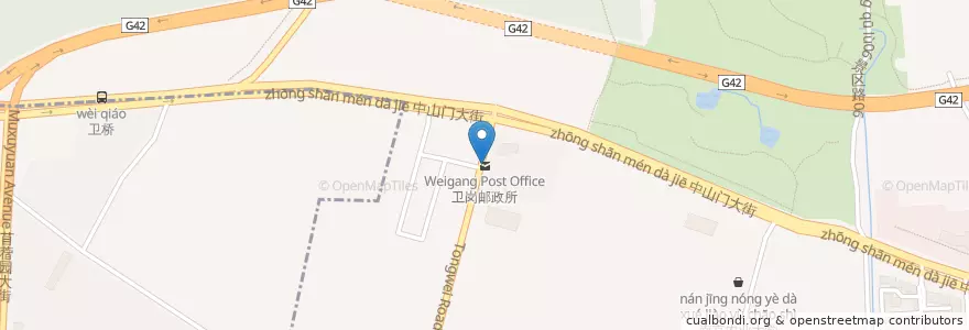 Mapa de ubicacion de 卫岗邮政所 en China, Jiangsu, Nankín, 玄武区.