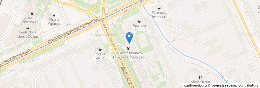 Mapa de ubicacion de МКД en ロシア, 北西連邦管区, レニングラード州, サンクト ペテルブルク, Невский Район, Округ Оккервиль.