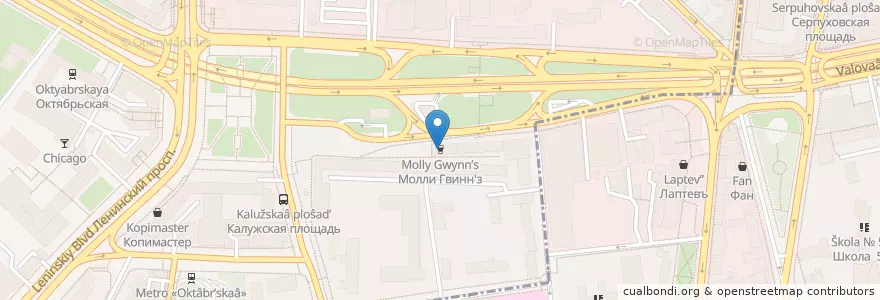 Mapa de ubicacion de Молли Гвинн'з en Rusland, Centraal Federaal District, Moskou, Центральный Административный Округ, Район Якиманка.