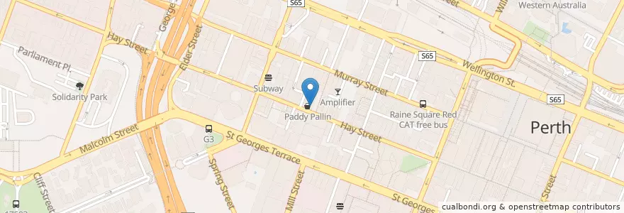 Mapa de ubicacion de Jean Pierre Sancho en Austrália, Austrália Ocidental, City Of Perth.