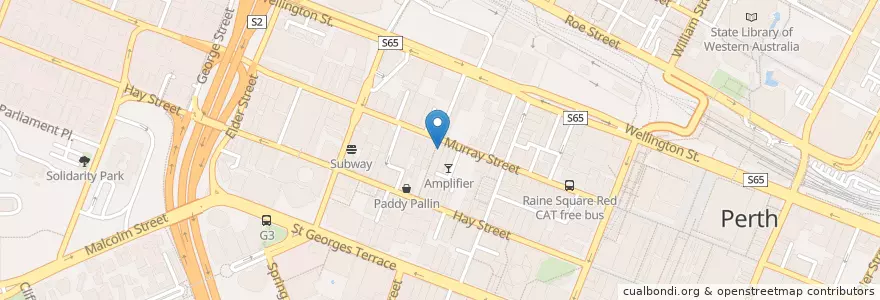 Mapa de ubicacion de The Generous Squire en Australië, West-Australië, City Of Perth.