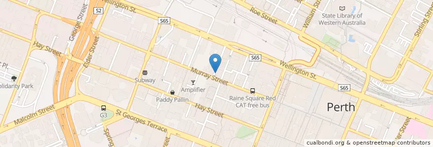 Mapa de ubicacion de Carnegies en Austrália, Austrália Ocidental, City Of Perth.