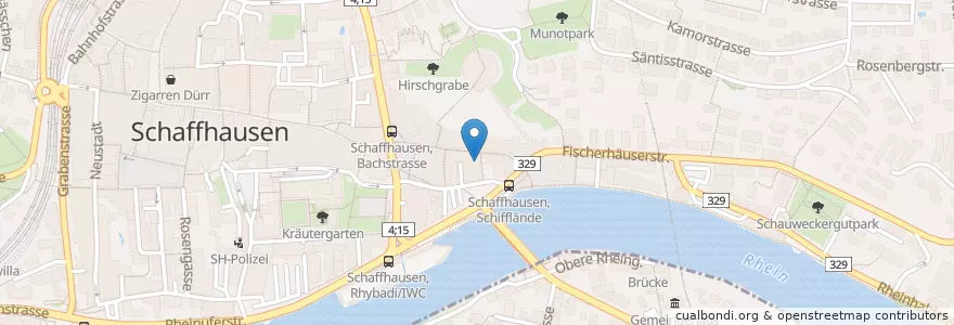 Mapa de ubicacion de Downtown en Suisse, Schaffhouse, Schaffhouse.