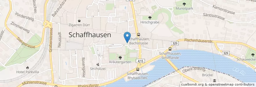 Mapa de ubicacion de Hardereck en Switzerland, Schaffhausen, Schaffhausen.