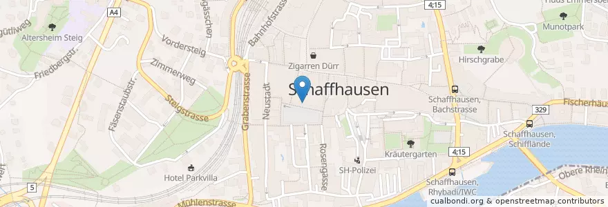 Mapa de ubicacion de Theaterrestaurant en Schweiz, Schaffhausen, Schaffhausen.
