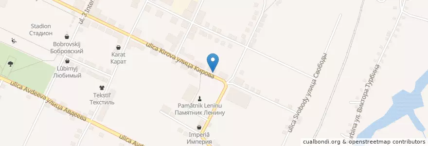 Mapa de ubicacion de Соц. защита en Russia, Distretto Federale Centrale, Oblast' Di Voronež, Бобровский Район, Городское Поселение Бобров.
