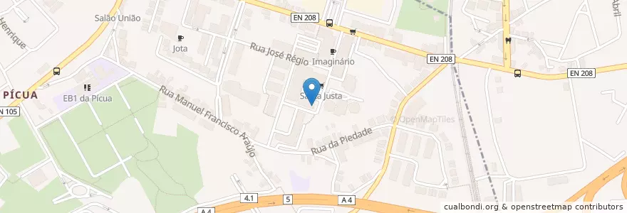 Mapa de ubicacion de Caffé In en پرتغال, Norte, Área Metropolitana Do Porto, Porto, Maia, Águas Santas.