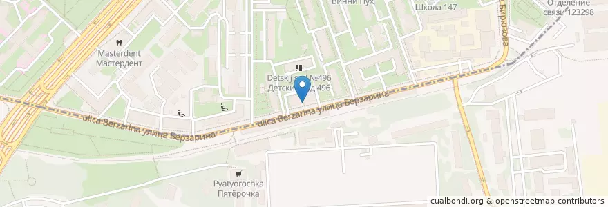 Mapa de ubicacion de Библиотека № 221 СЗАО (филиал) en Russie, District Fédéral Central, Moscou, Северо-Западный Административный Округ, Район Хорошёво-Мнёвники.