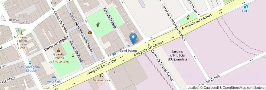 Mapa de ubicacion de 172 FGC - Sant Josep en Sepanyol, Catalunya, Barcelona, Barcelonès, L'Hospitalet De Llobregat.
