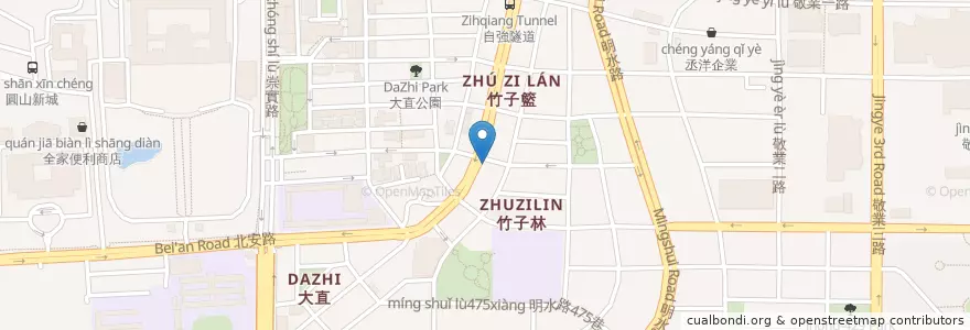 Mapa de ubicacion de 摩斯漢堡 en Taïwan, Nouveau Taipei, Taipei, District De Zhongshan.