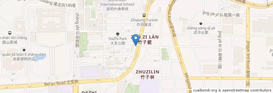 Mapa de ubicacion de 大直健康藥局 en Taiwan, Nuova Taipei, Taipei, Distretto Di Zhongshan.