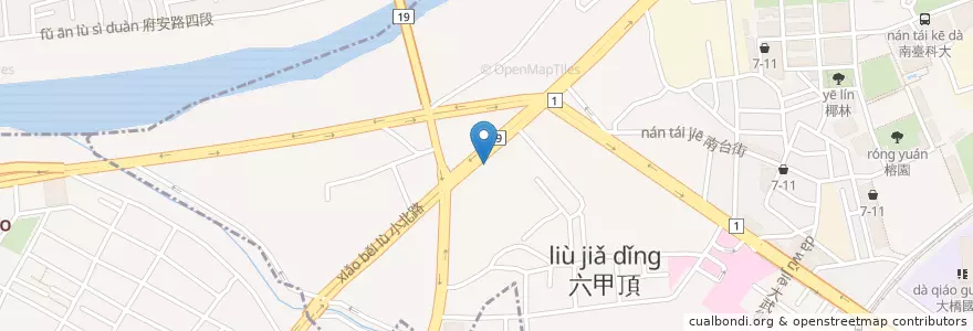 Mapa de ubicacion de 永康六甲頂郵局 en 臺灣, 臺南市, 永康區.