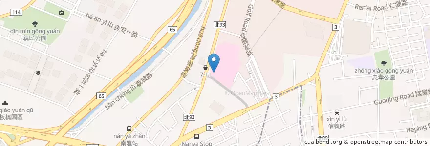 Mapa de ubicacion de 亞東醫院停車場 en Taiwan, 新北市, 板橋區.