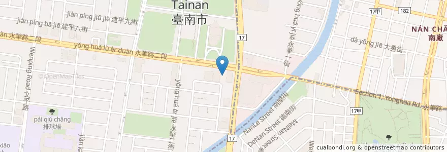 Mapa de ubicacion de 耕讀園 en Taiwan, Tainan, Distretto Di Anping.