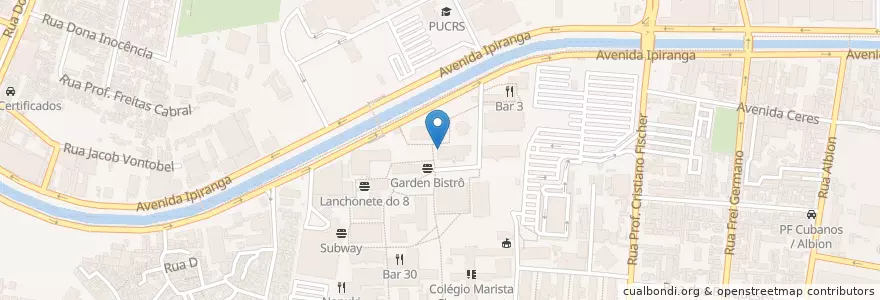 Mapa de ubicacion de Banrisul en Brezilya, Güney Bölgesi, Rio Grande Do Sul, Região Metropolitana De Porto Alegre, Região Geográfica Intermediária De Porto Alegre, Região Geográfica Imediata De Porto Alegre, Porto Alegre.