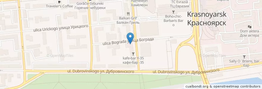 Mapa de ubicacion de Buddha Lounge Bar en 러시아, Сибирский Федеральный Округ, Красноярский Край, Городской Округ Красноярск.