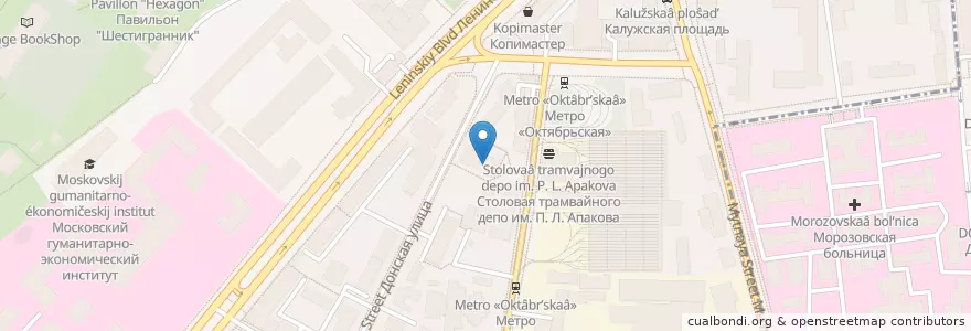 Mapa de ubicacion de Москва 119049 en Russia, Distretto Federale Centrale, Москва, Центральный Административный Округ, Район Якиманка.