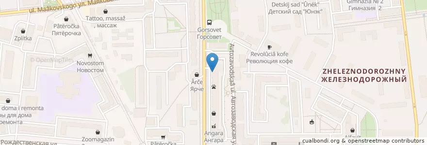 Mapa de ubicacion de Промсвязьбанк en Rusia, Distrito Federal Central, Óblast De Moscú, Городской Округ Балашиха.