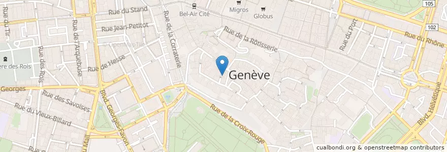 Mapa de ubicacion de Le Poche en سويسرا, جنيف, جنيف, Genève.