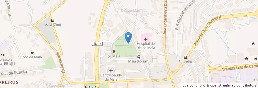 Mapa de ubicacion de Pizza Hut en پرتغال, Norte, Porto, Área Metropolitana Do Porto, Maia, Cidade Da Maia.