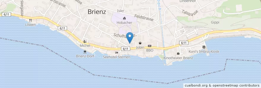 Mapa de ubicacion de Polizei Brienz en Svizzera, Berna, Verwaltungsregion Oberland, Verwaltungskreis Interlaken-Oberhasli, Brienz (Be).